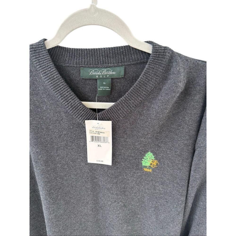 NWT Brooks Brothers Mens Gray Essex Fells Country Club Golf Pullover Sweater XL